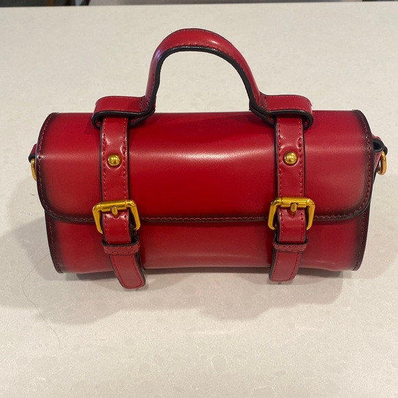 Top Handle & Shoulder Bag - Red - Picture 1 of 4